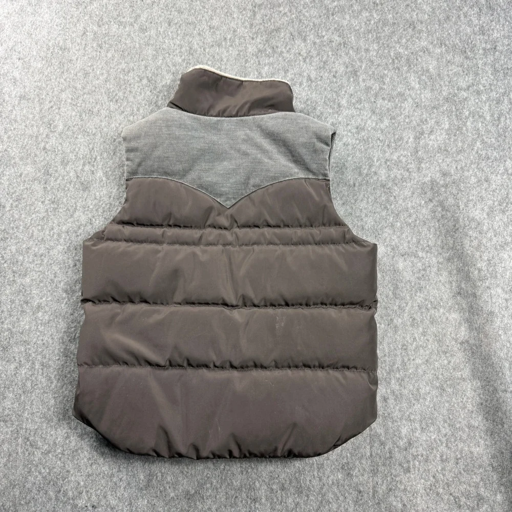 UNIQLO Kids Down Feather Puffer Vest Size 130 7-8 Gray Black Fleece